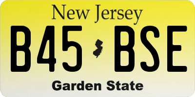 NJ license plate B45BSE