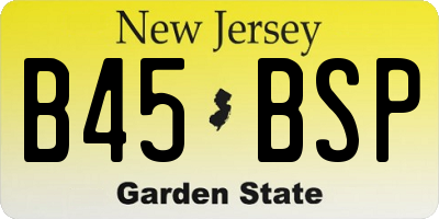 NJ license plate B45BSP