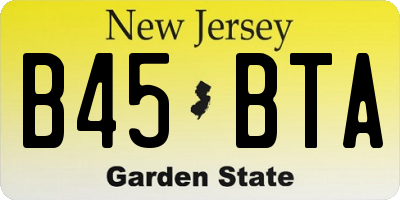 NJ license plate B45BTA