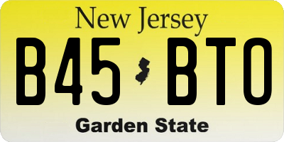 NJ license plate B45BTO