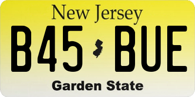 NJ license plate B45BUE
