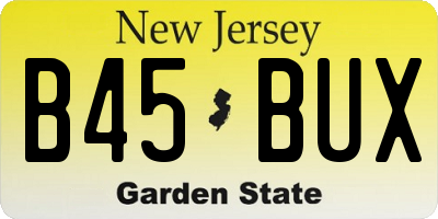 NJ license plate B45BUX
