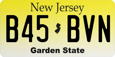 NJ license plate B45BVN