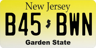 NJ license plate B45BWN