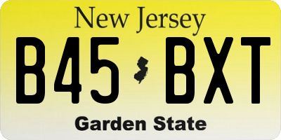 NJ license plate B45BXT