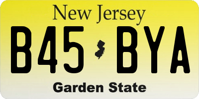 NJ license plate B45BYA
