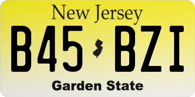 NJ license plate B45BZI