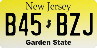 NJ license plate B45BZJ