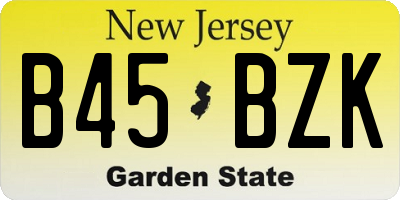 NJ license plate B45BZK
