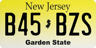 NJ license plate B45BZS
