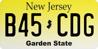 NJ license plate B45CDG