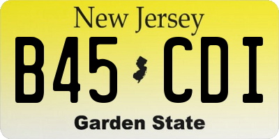 NJ license plate B45CDI