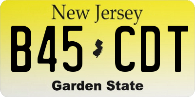 NJ license plate B45CDT