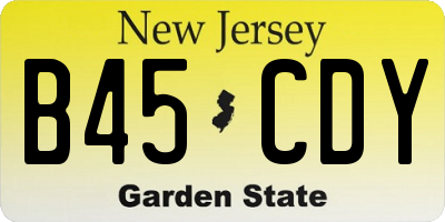 NJ license plate B45CDY