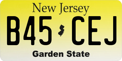 NJ license plate B45CEJ