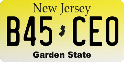 NJ license plate B45CEO