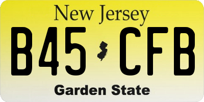 NJ license plate B45CFB