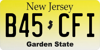 NJ license plate B45CFI