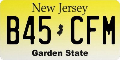 NJ license plate B45CFM
