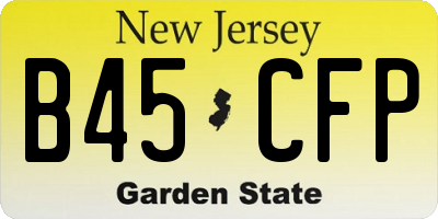 NJ license plate B45CFP