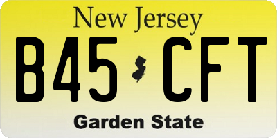 NJ license plate B45CFT