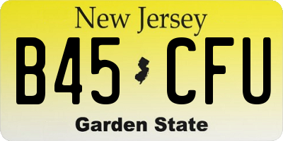 NJ license plate B45CFU