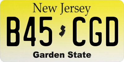 NJ license plate B45CGD
