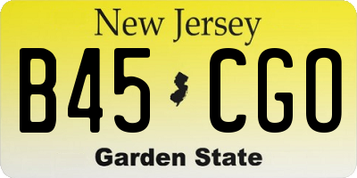 NJ license plate B45CGO