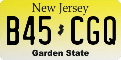 NJ license plate B45CGQ