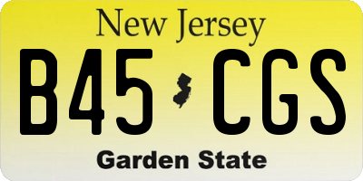 NJ license plate B45CGS