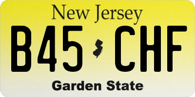NJ license plate B45CHF