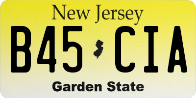 NJ license plate B45CIA