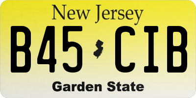 NJ license plate B45CIB