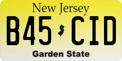 NJ license plate B45CID
