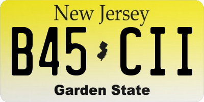 NJ license plate B45CII