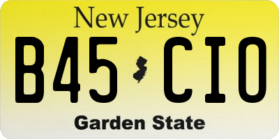NJ license plate B45CIO