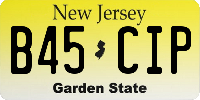 NJ license plate B45CIP