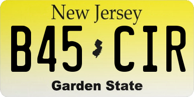 NJ license plate B45CIR