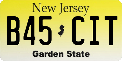 NJ license plate B45CIT