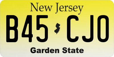 NJ license plate B45CJO