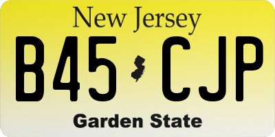 NJ license plate B45CJP