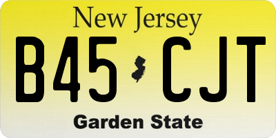 NJ license plate B45CJT