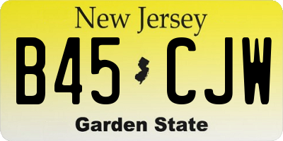 NJ license plate B45CJW
