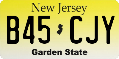 NJ license plate B45CJY