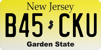 NJ license plate B45CKU