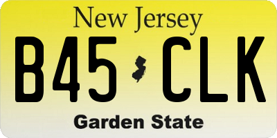 NJ license plate B45CLK