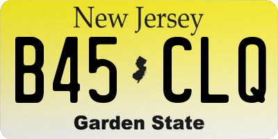 NJ license plate B45CLQ