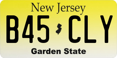 NJ license plate B45CLY