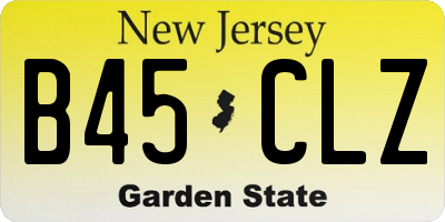 NJ license plate B45CLZ