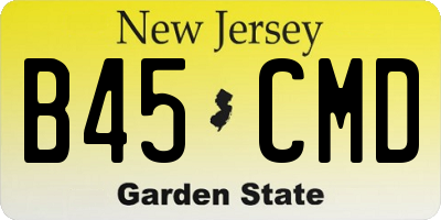 NJ license plate B45CMD